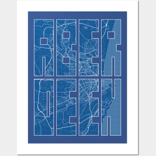 Aberdeen, Scotland City Map Typography - Blueprint Posters and Art